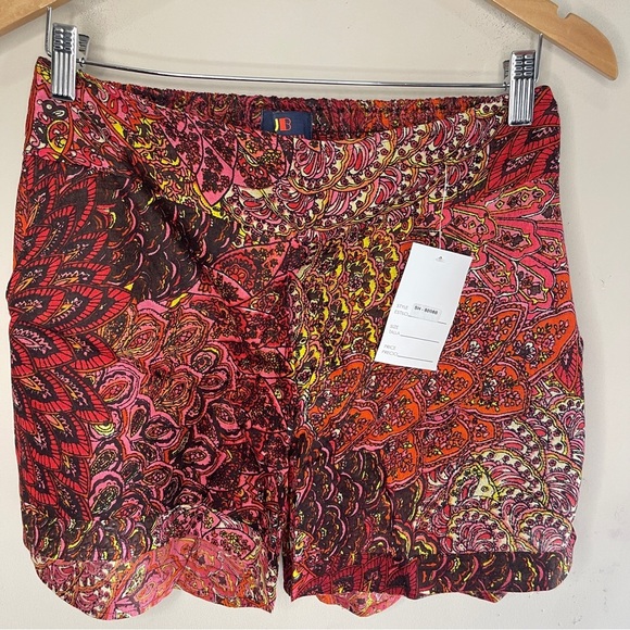 NWT JUNGLEE BILLEE Boho Print‎ Cotton Shorts, SM/MED - Picture 2 of 6